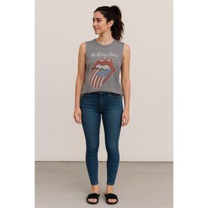 Rolling Stones Gray Small Tank Top Band Tee Y2K Rock Americana Core